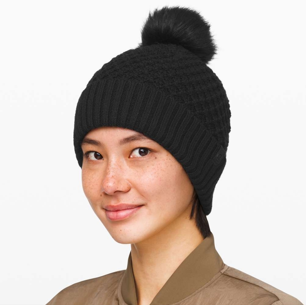 Lululemon Pom to Play Beanie Black Wool Blend